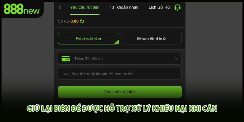 Giữ lại biên để được hỗ trợ xử lý khiếu nại khi cần